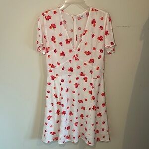 GAP White and Red Flutter Sleeve Sundress